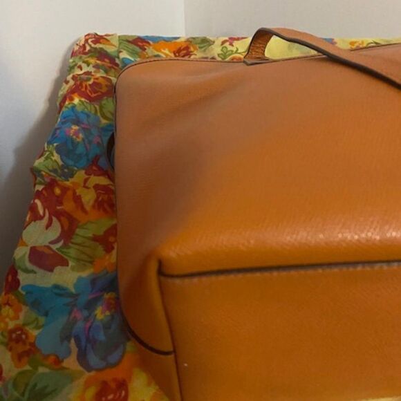 Coach (f58846) City Tote Tangerine Crossgrain Leather Zip Top - Picture 6 of 15